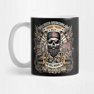 Badass bearded skull bulldozer Drivers, heavy equipment operators Mug